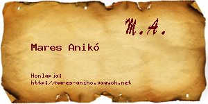 Mares Anikó névjegykártya